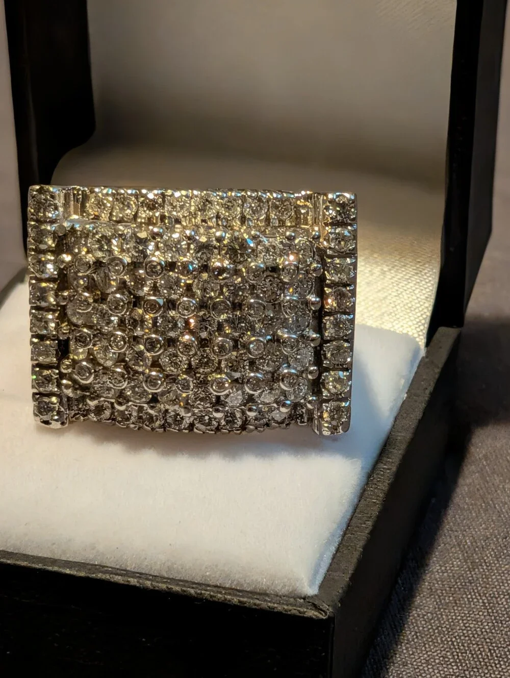 Mens wide band custom made 10k gold pinky ring